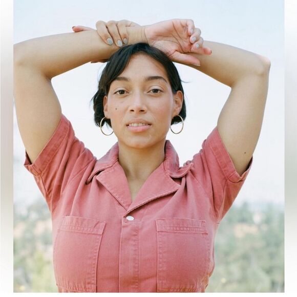 BIG BUD PRESS Short Sleeve Jumpsuit, Clay Red, 4X - Picture 5 of 13